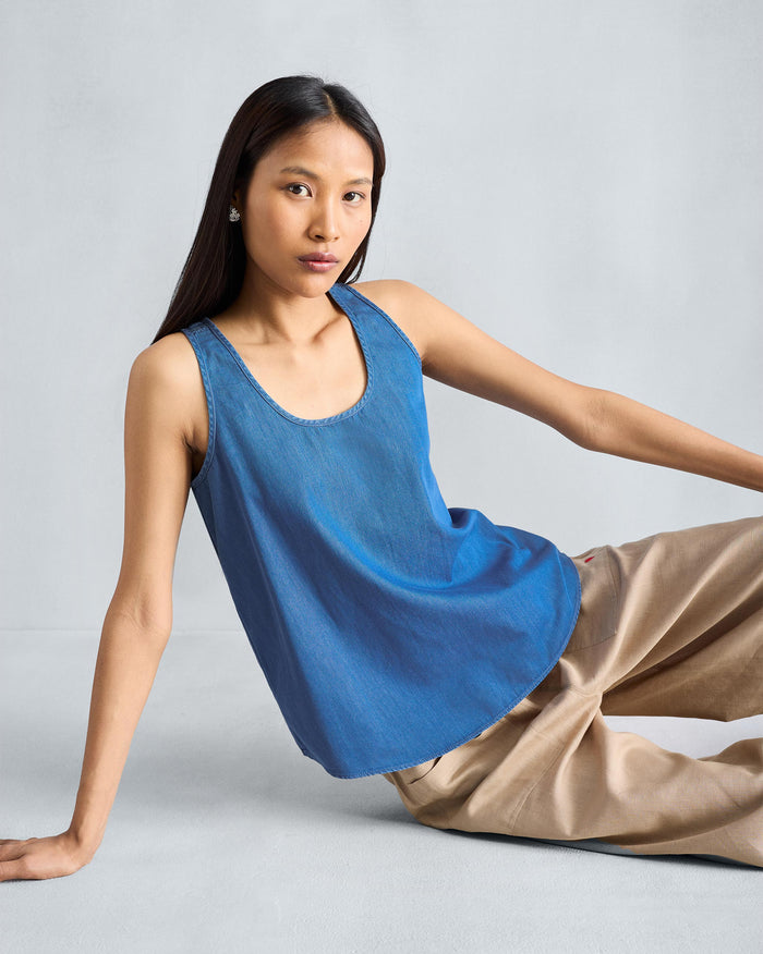 Ukiyo Racerback Tank - Denim