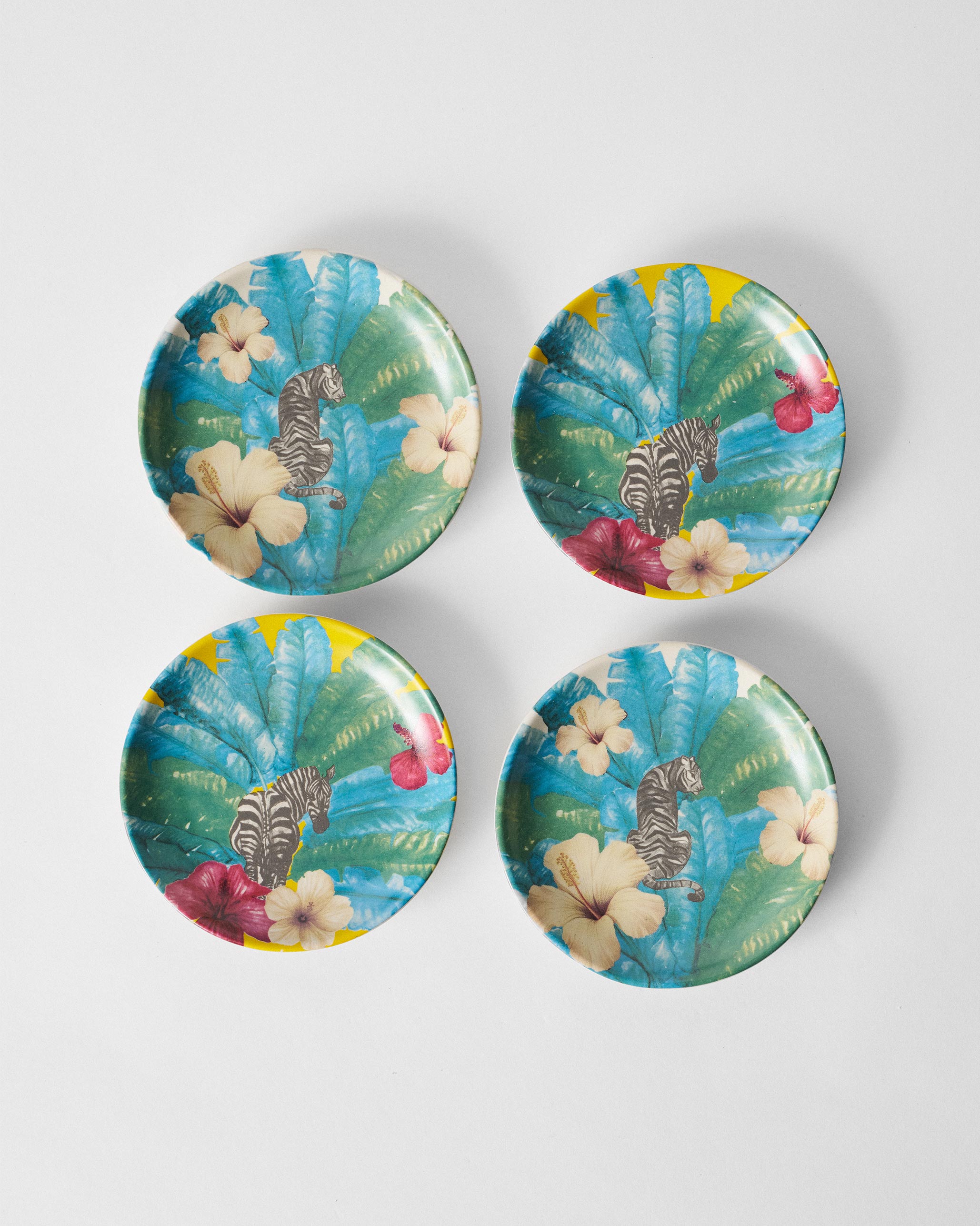 Zebra lush Tea Plate - Set of 4