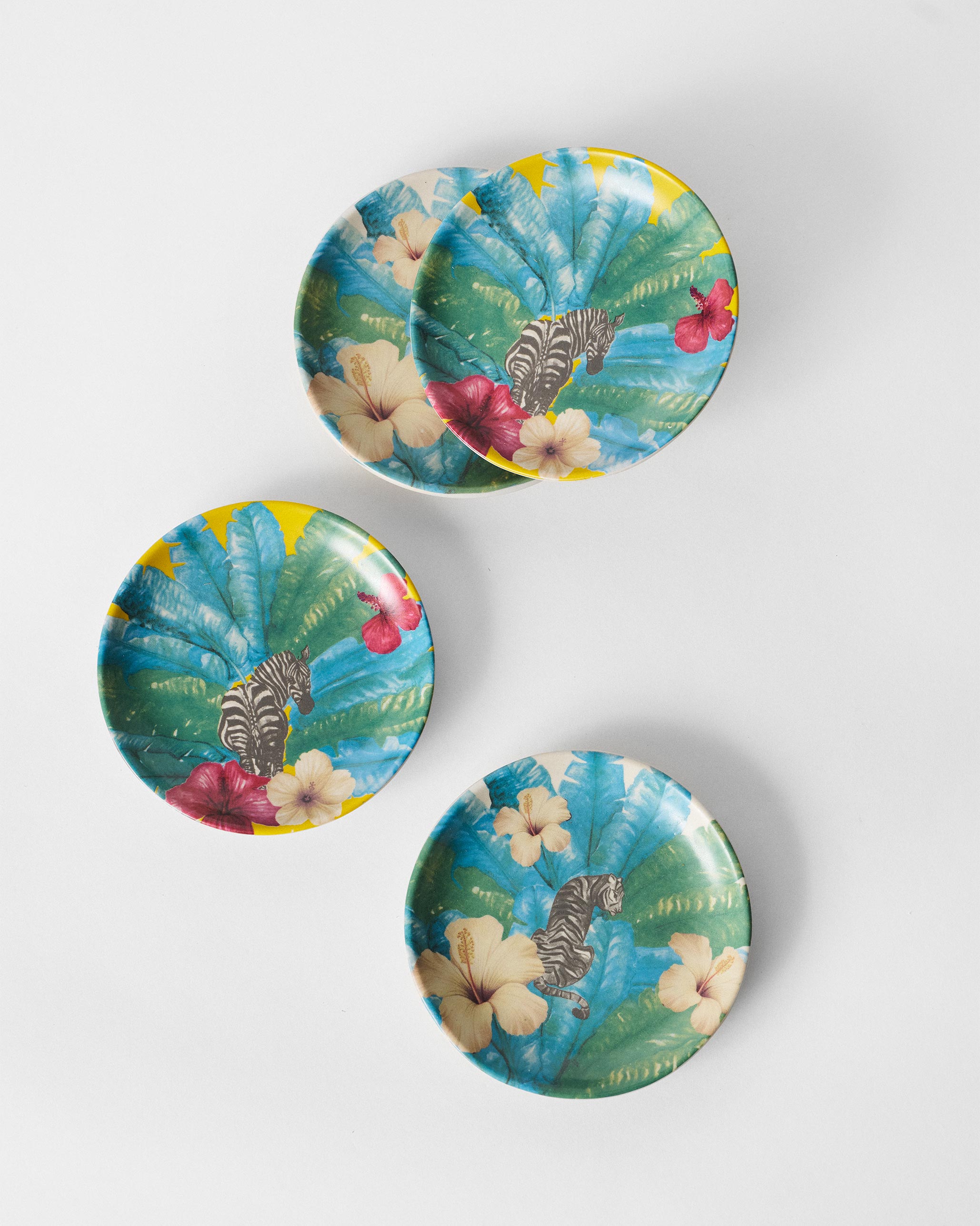 Zebra lush Tea Plate - Set of 4