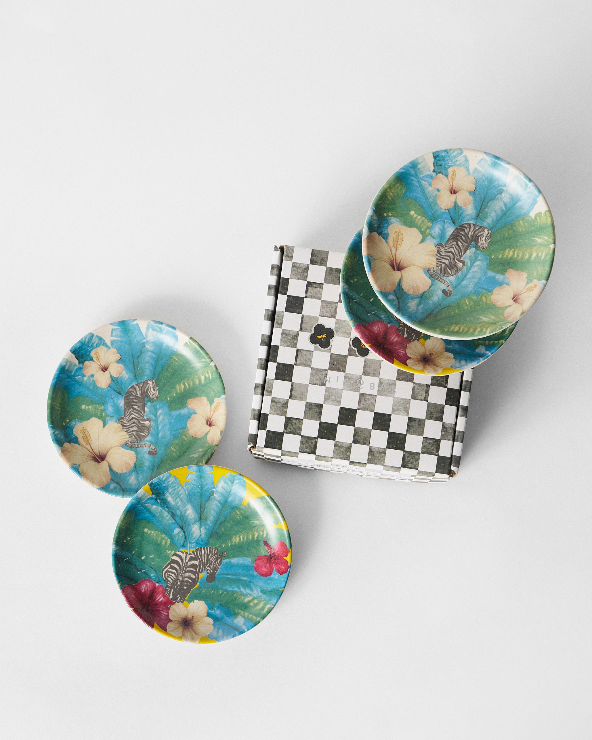 Zebra lush Tea Plate - Set of 4