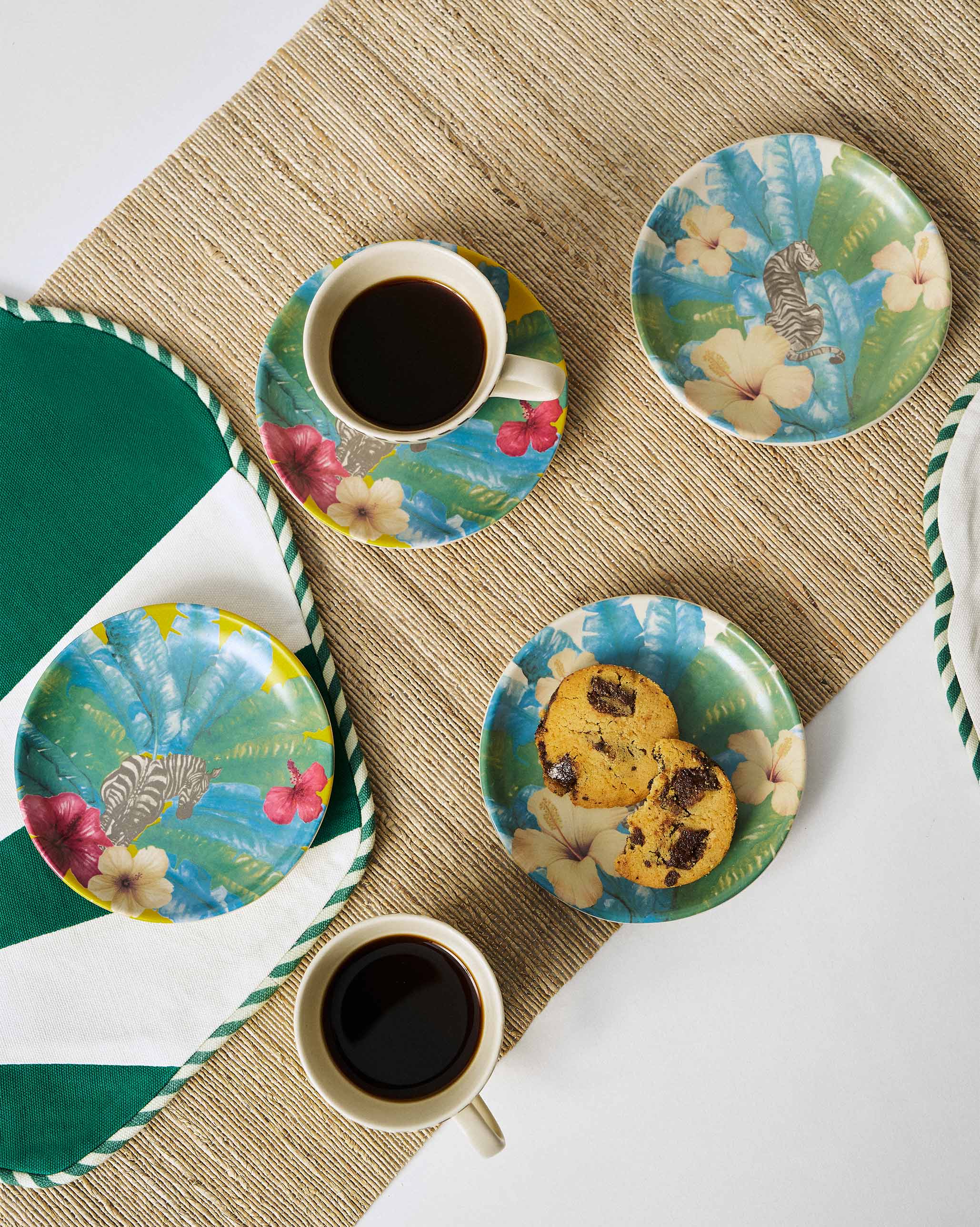 Zebra lush Tea Plate - Set of 4
