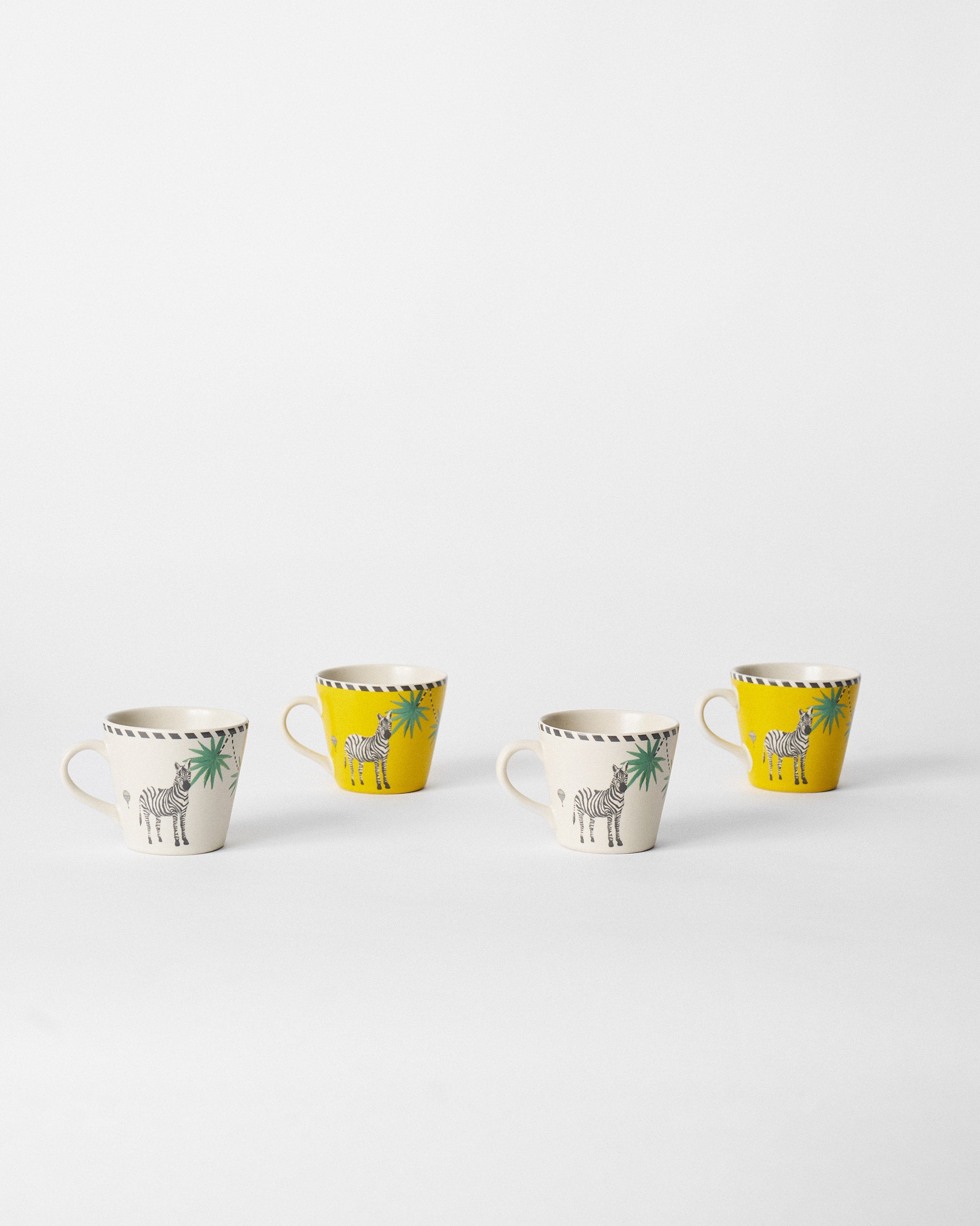 Zebra Lush Espresso Mug - Set of 4