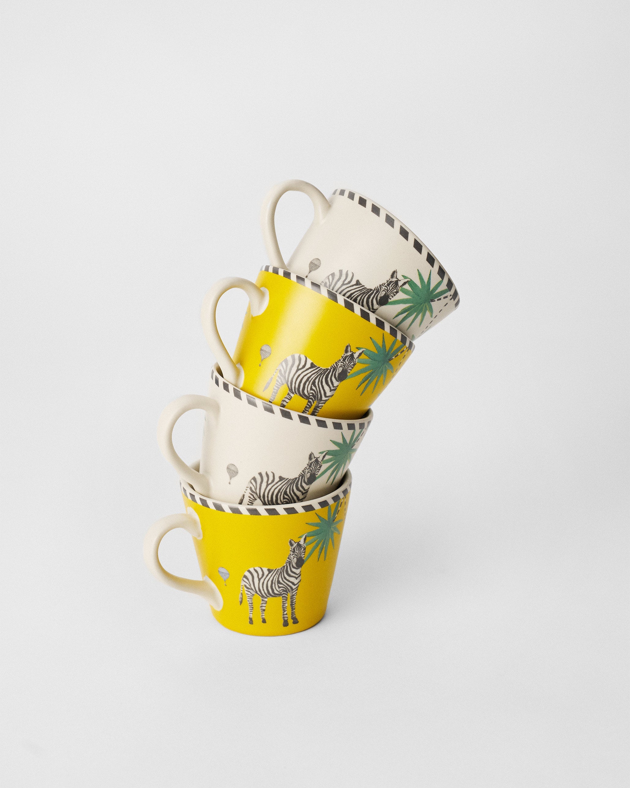 Zebra Lush Espresso Mug - Set of 4