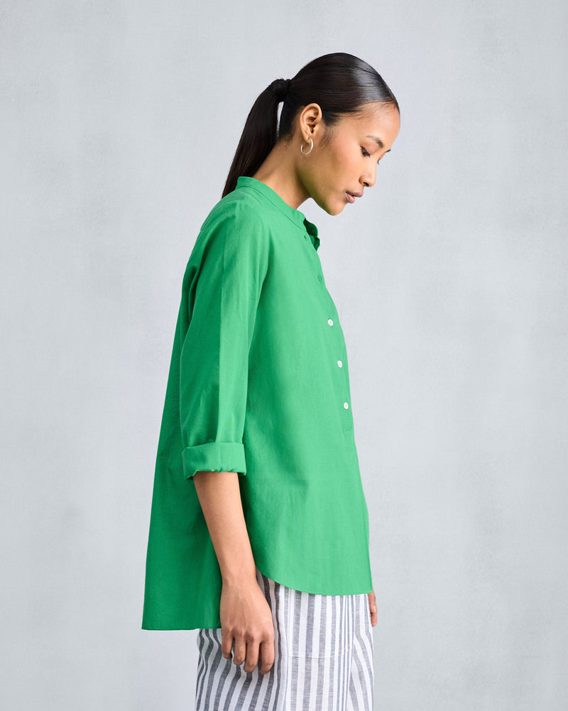 Mandarin Collar Top - Green