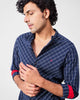 Nawab Shirt - Navy & White Checks