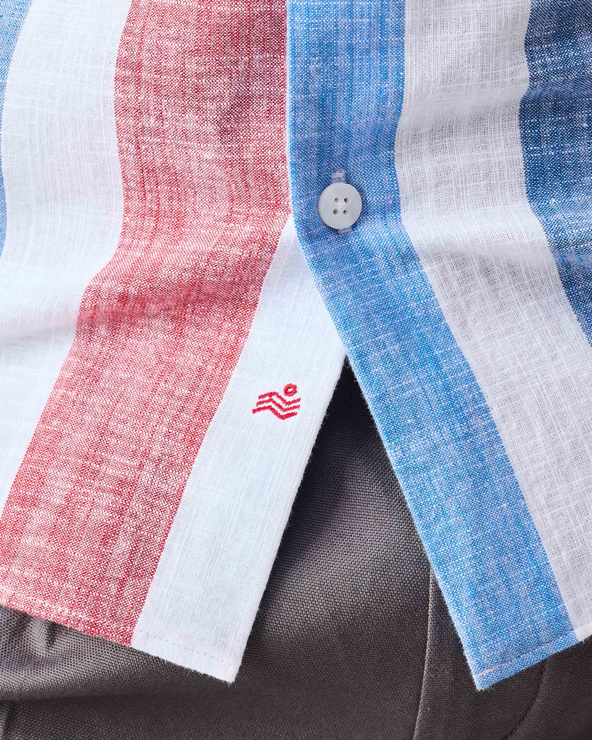 Half Sleeve Shirt Set (Embroidered & Striped)