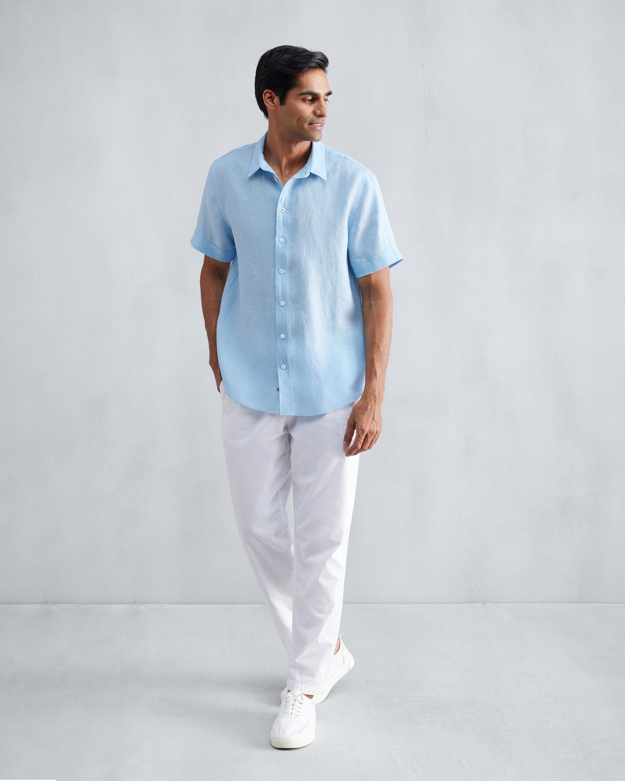 Half Sleeve Shirt - Light Blue