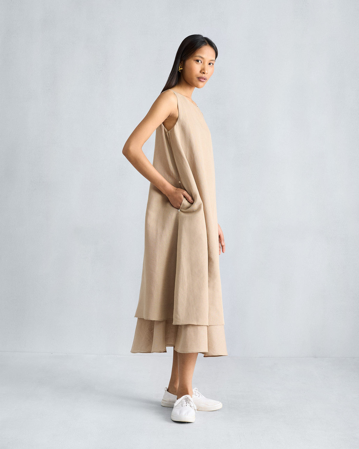 Double Layer Dress - Beige