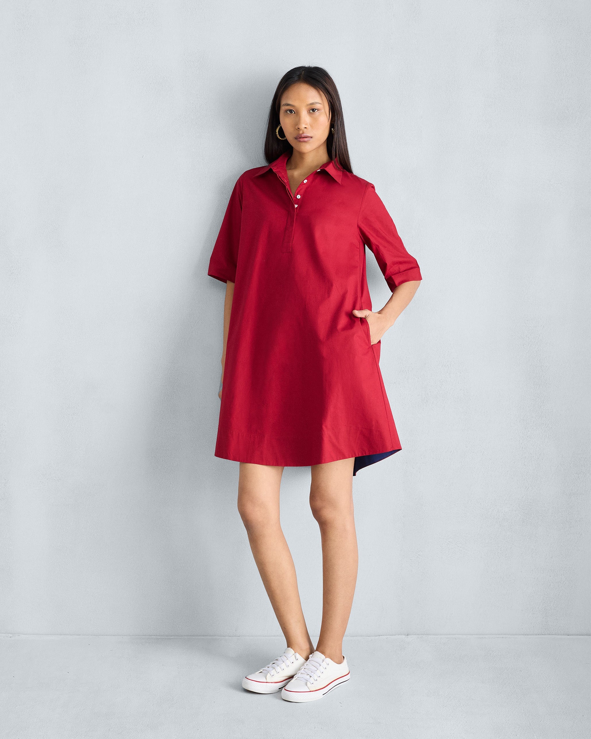 A-line Short Dress - Red