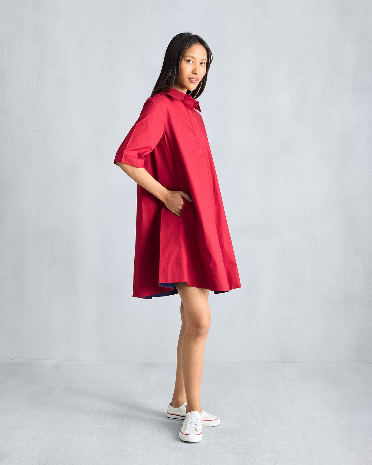 A-line Short Dress - Red