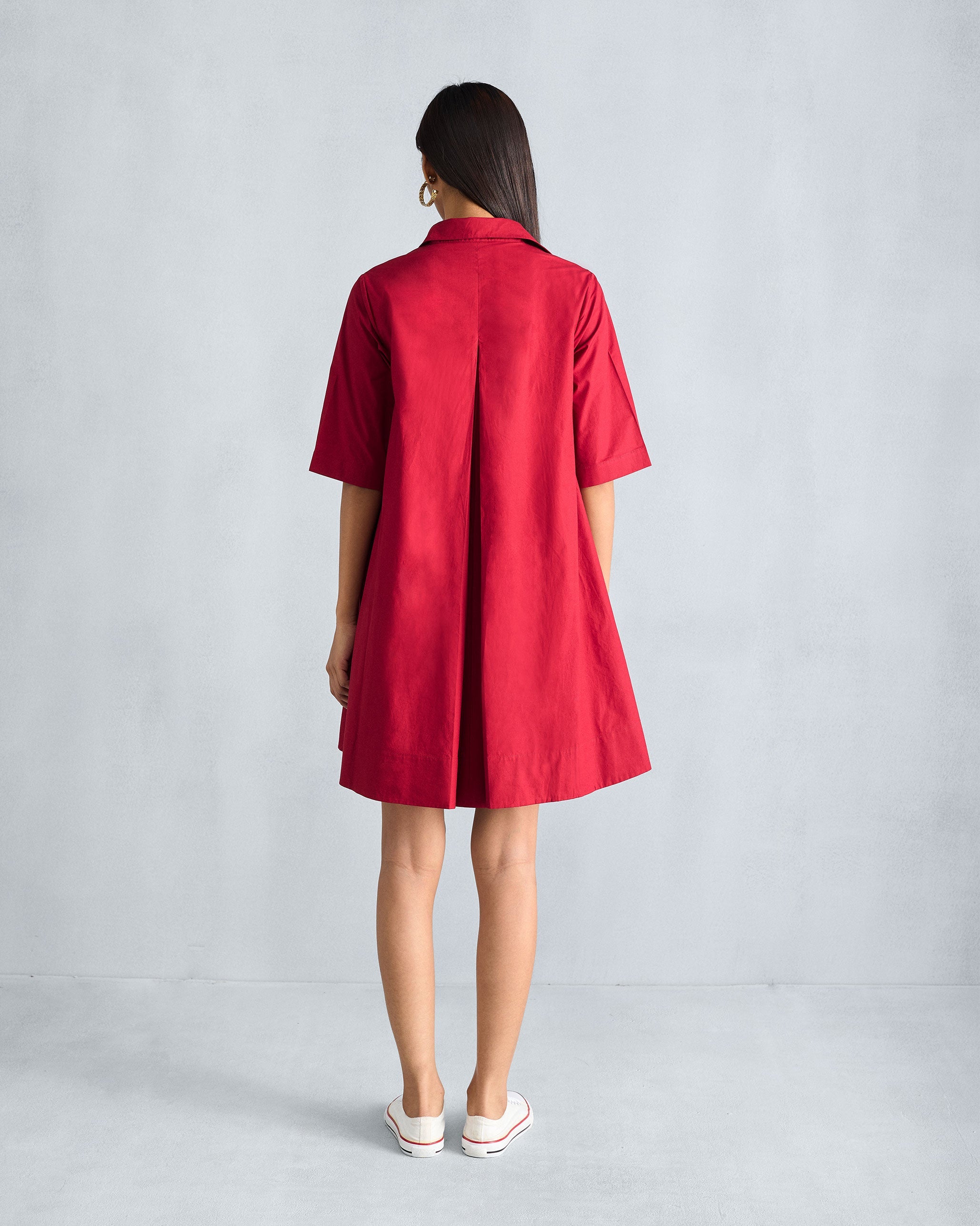 A-line Short Dress - Red