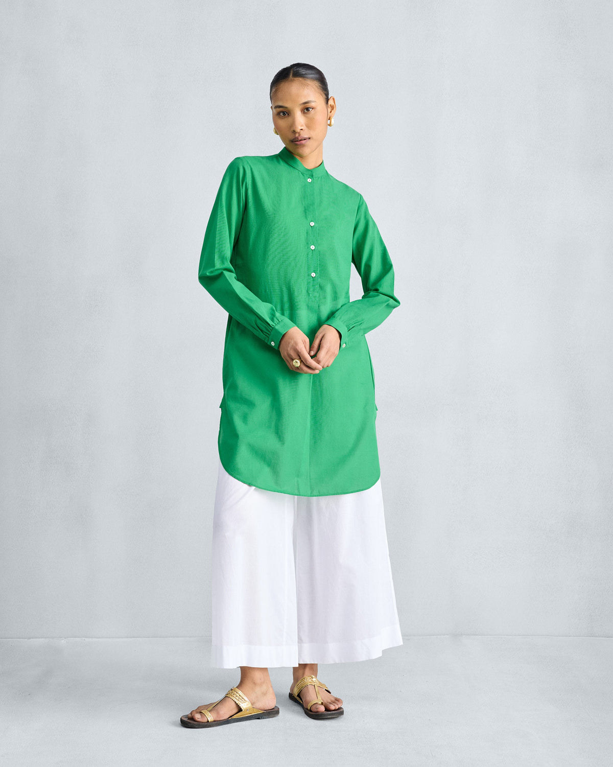 Basic Mid Length Kurta - Green