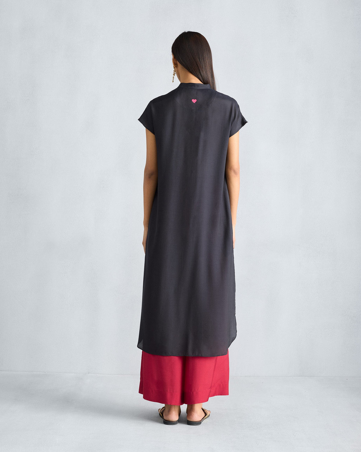Short Sleeve Kurta - Black