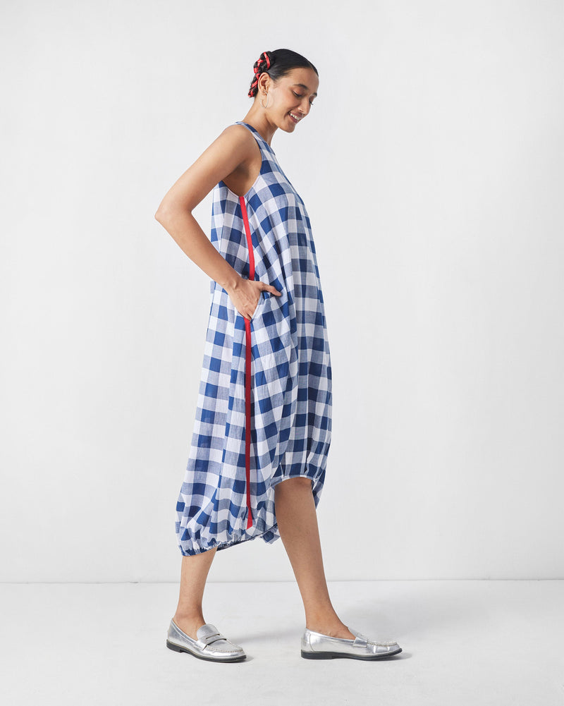 Fiji Dress - Blue & White Checks