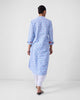 Basic Long Length Kurta - Blue & Red Print