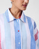 Shiro Boxy Shirt - Blue & Red Stripes