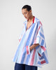 Shiro Boxy Shirt - Blue & Red Stripes