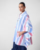 Shiro Boxy Shirt - Blue & Red Stripes