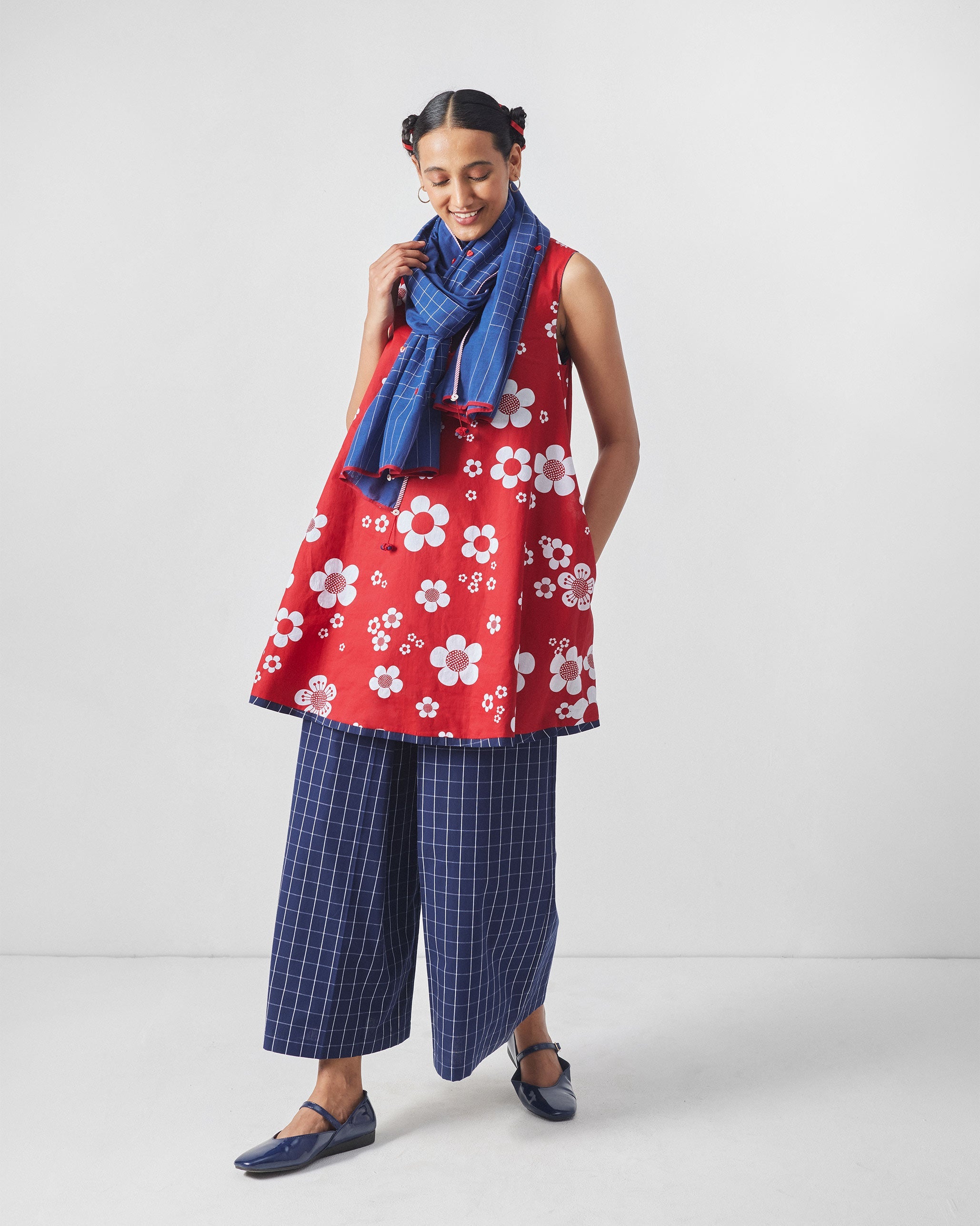 Kawaii Reversible Dress - Navy & Red