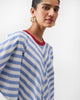 Samurai Dress - Blue & White Stripes