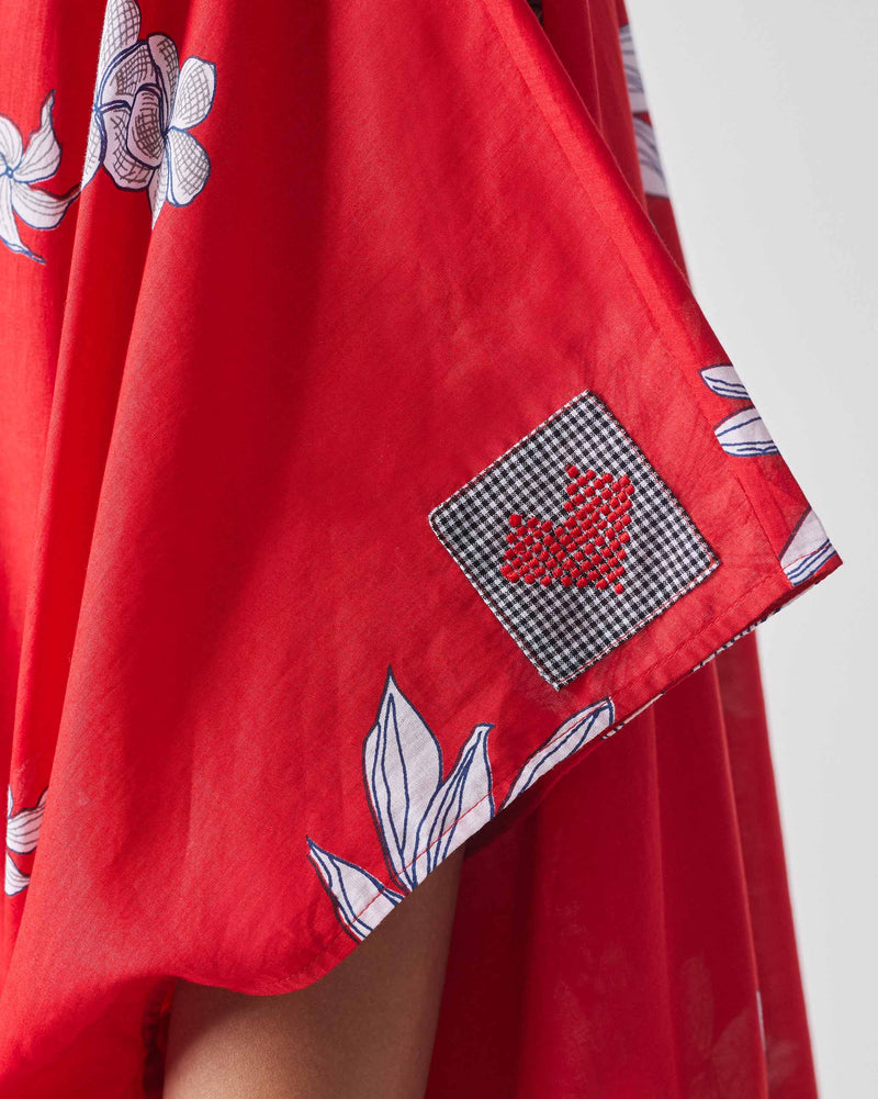 Araya Kaftan - Red & White Print
