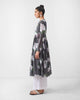 Gathered Angrakha - Charcoal & Ivory Print