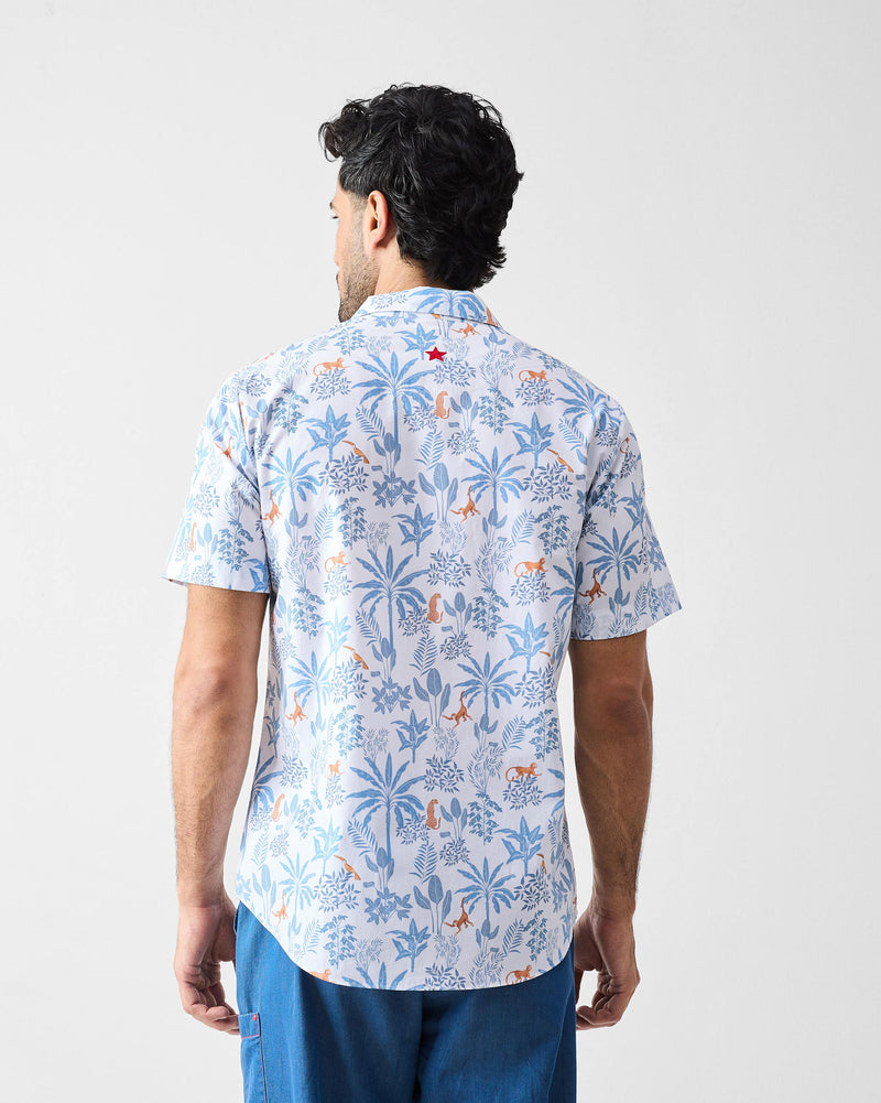 Mistari Shirt - Bluish Grey Print