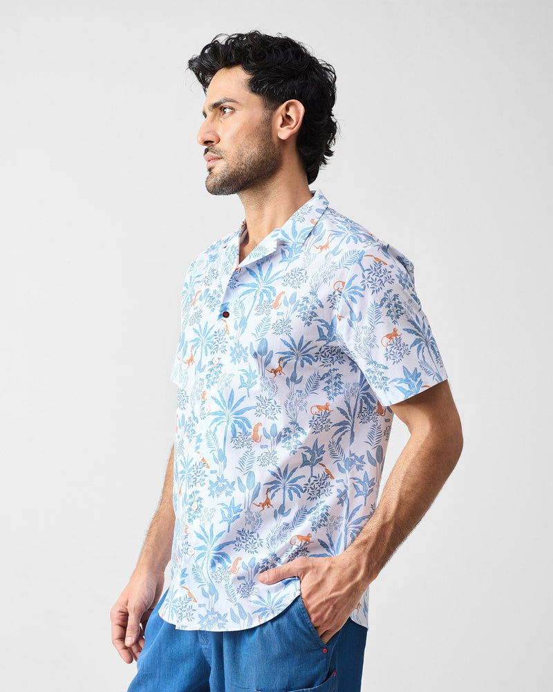 Mistari Shirt - Bluish Grey Print