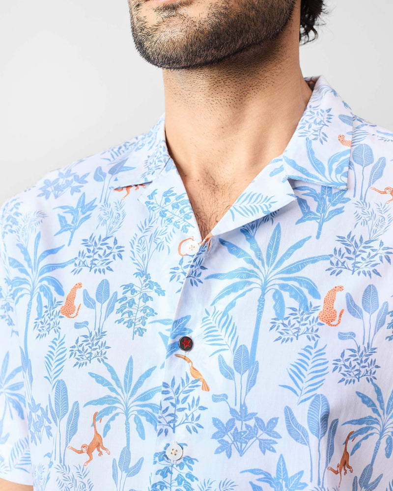 Mistari Shirt - Bluish Grey Print