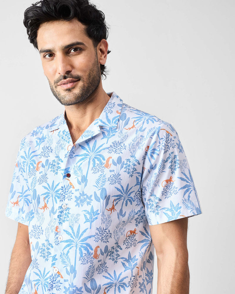 Mistari Shirt - Bluish Grey Print
