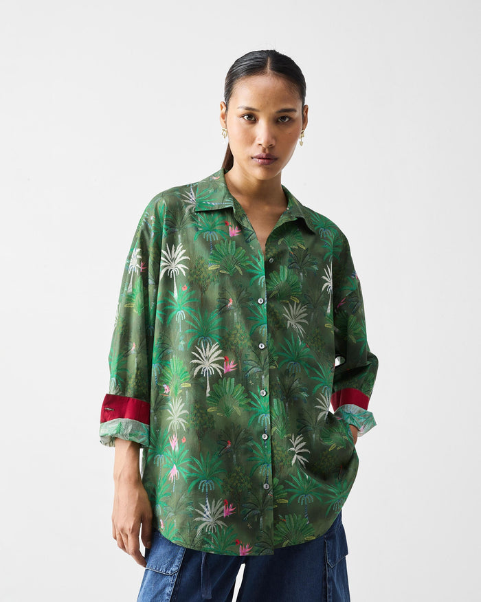 Sunderbans Shirt - Green Printed