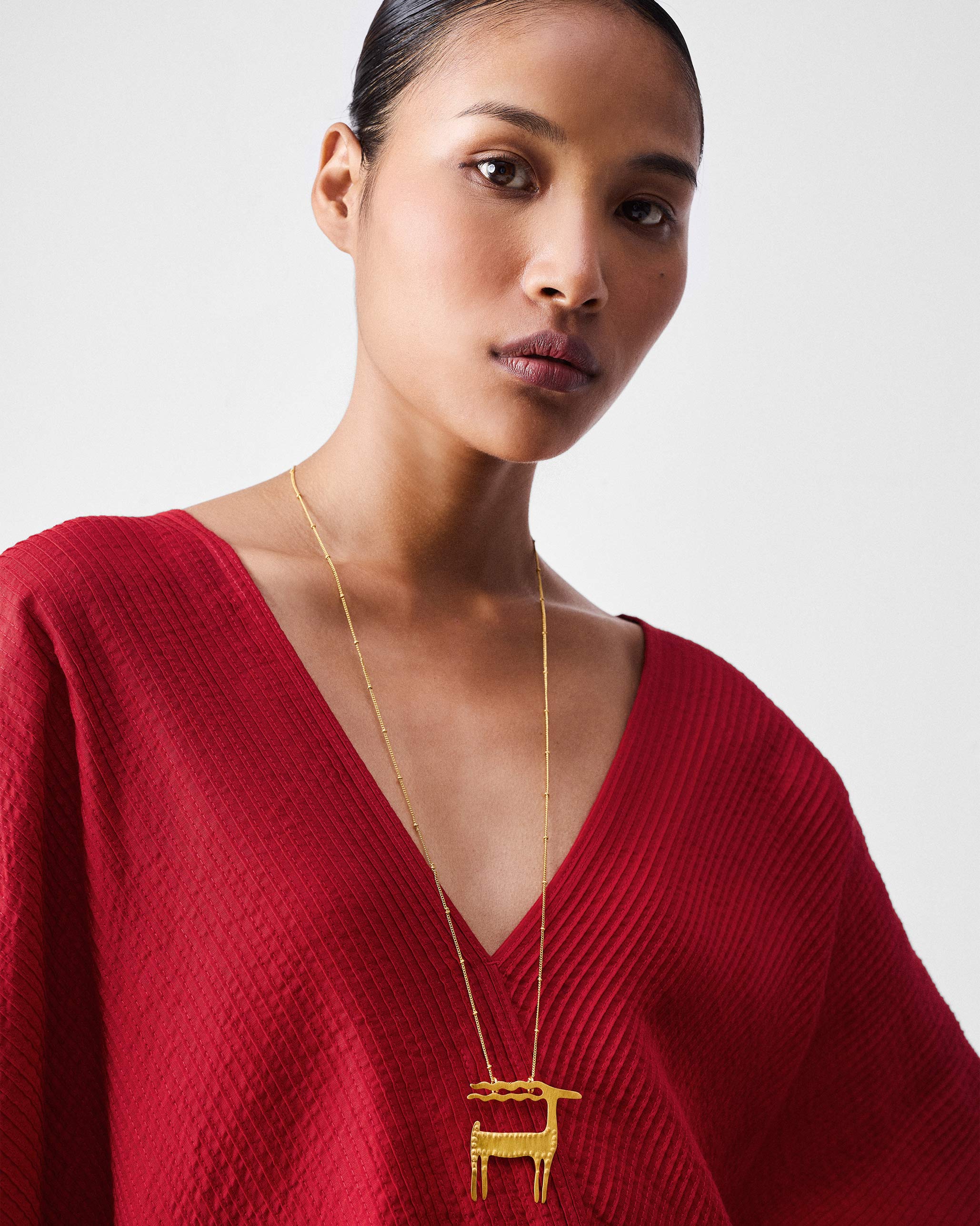 Windy Ram Necklace - Gold