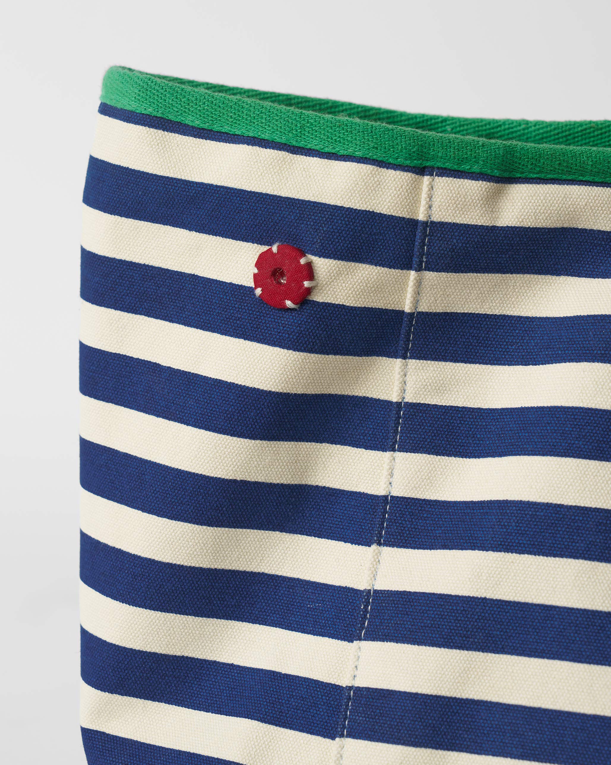 Crimson Bloom Bag - Blue & White Stripes