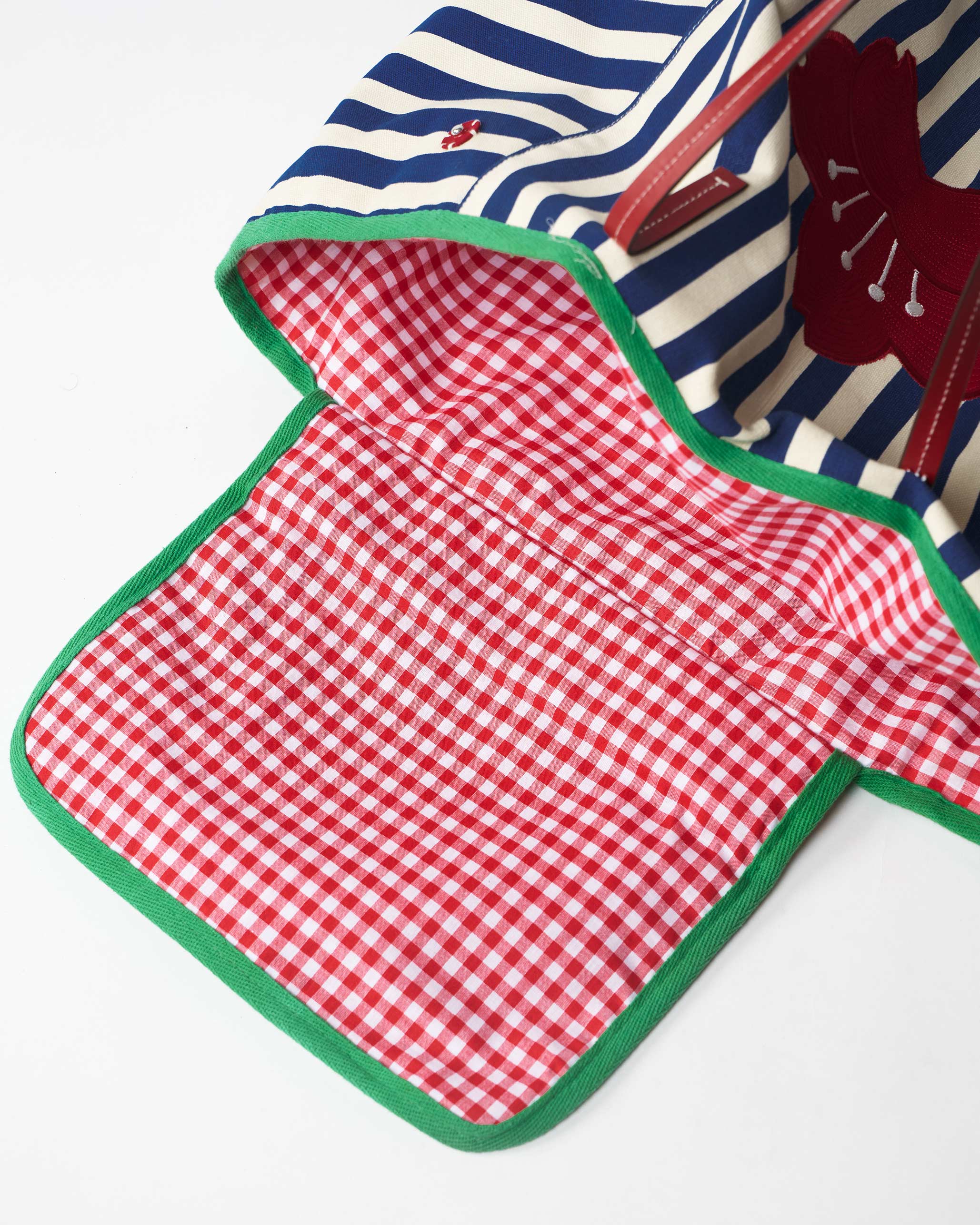 Crimson Bloom Bag - Blue & White Stripes