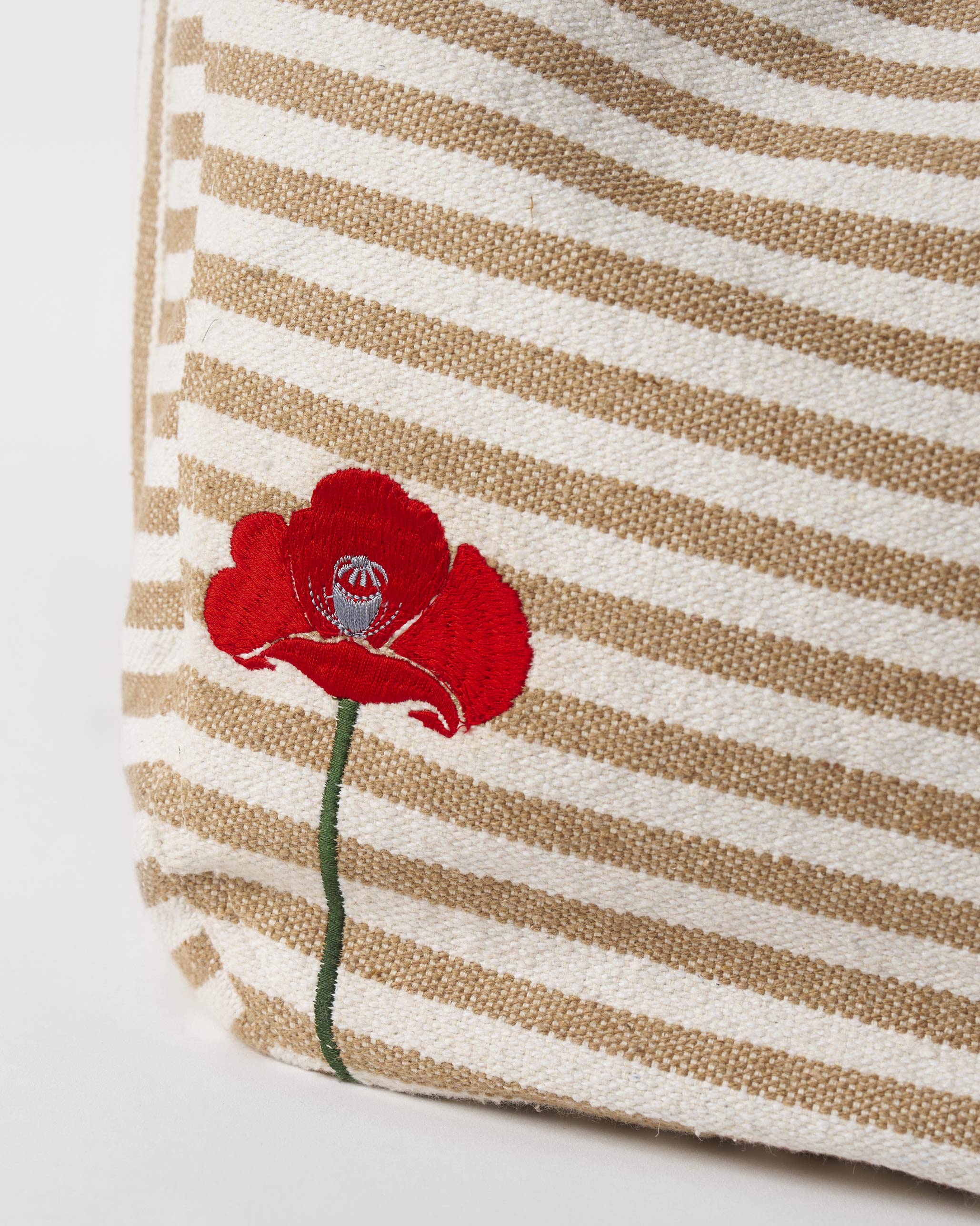 Wayfarer Bag - Beige & White Stripes