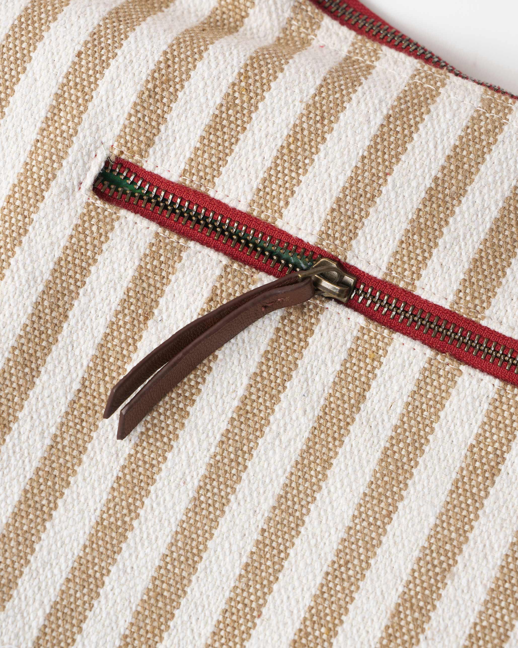 Wayfarer Bag - Beige & White Stripes