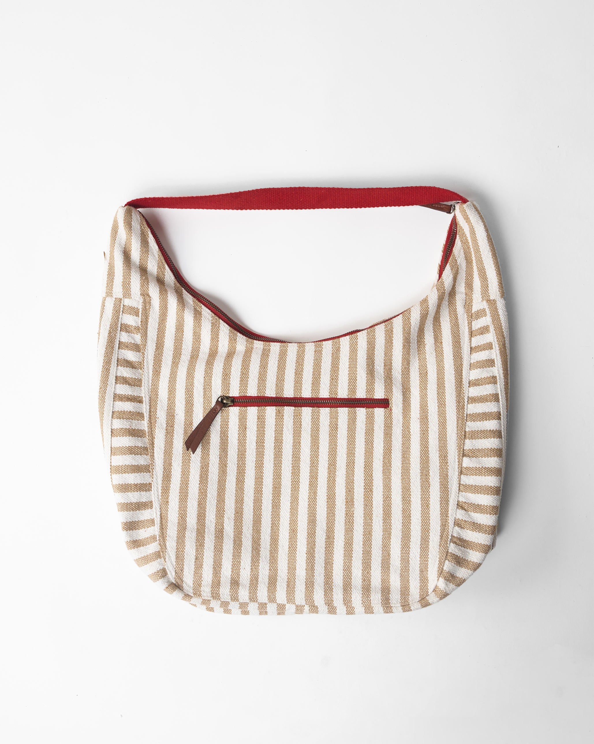 Wayfarer Bag - Beige & White Stripes