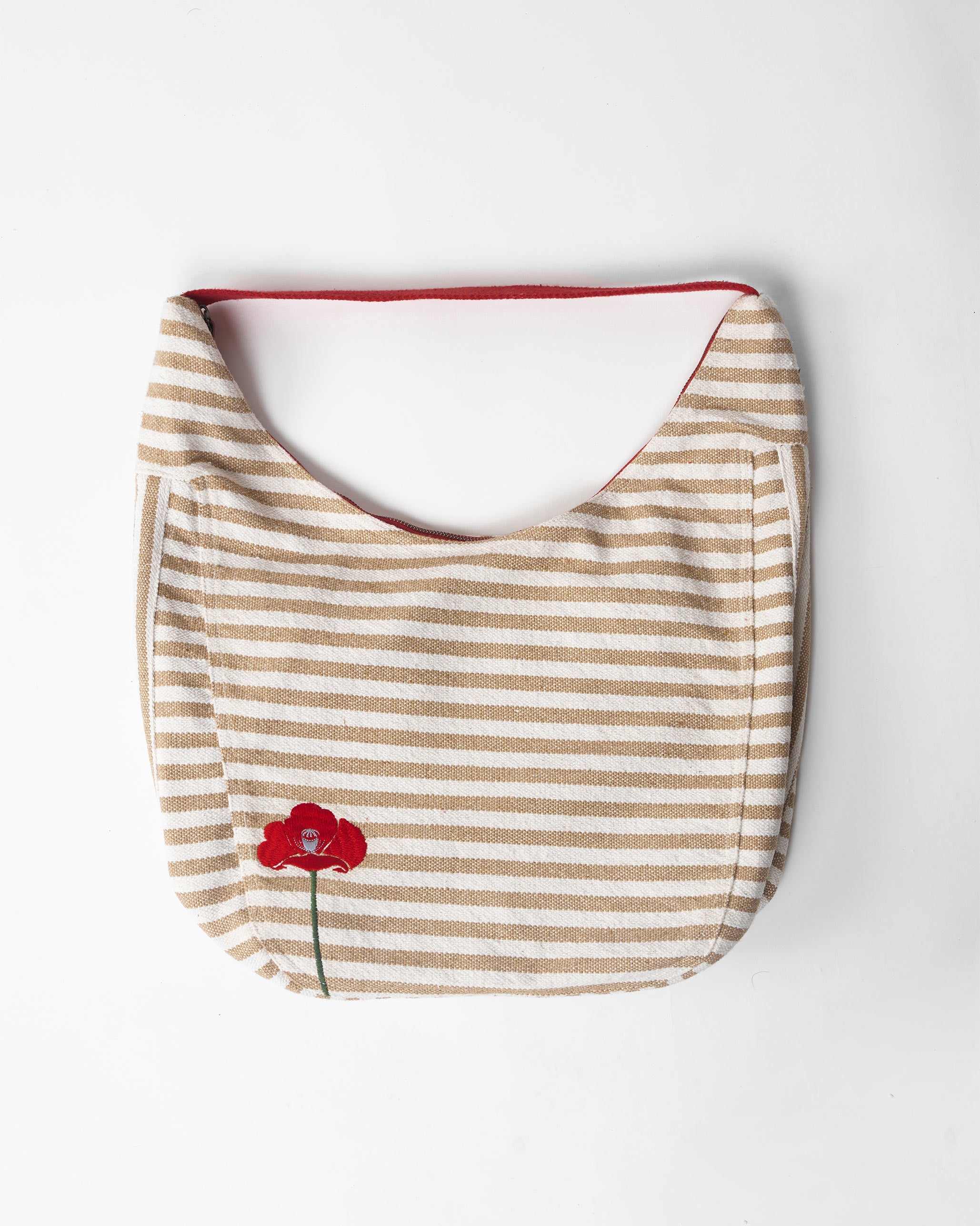 Wayfarer Bag - Beige & White Stripes