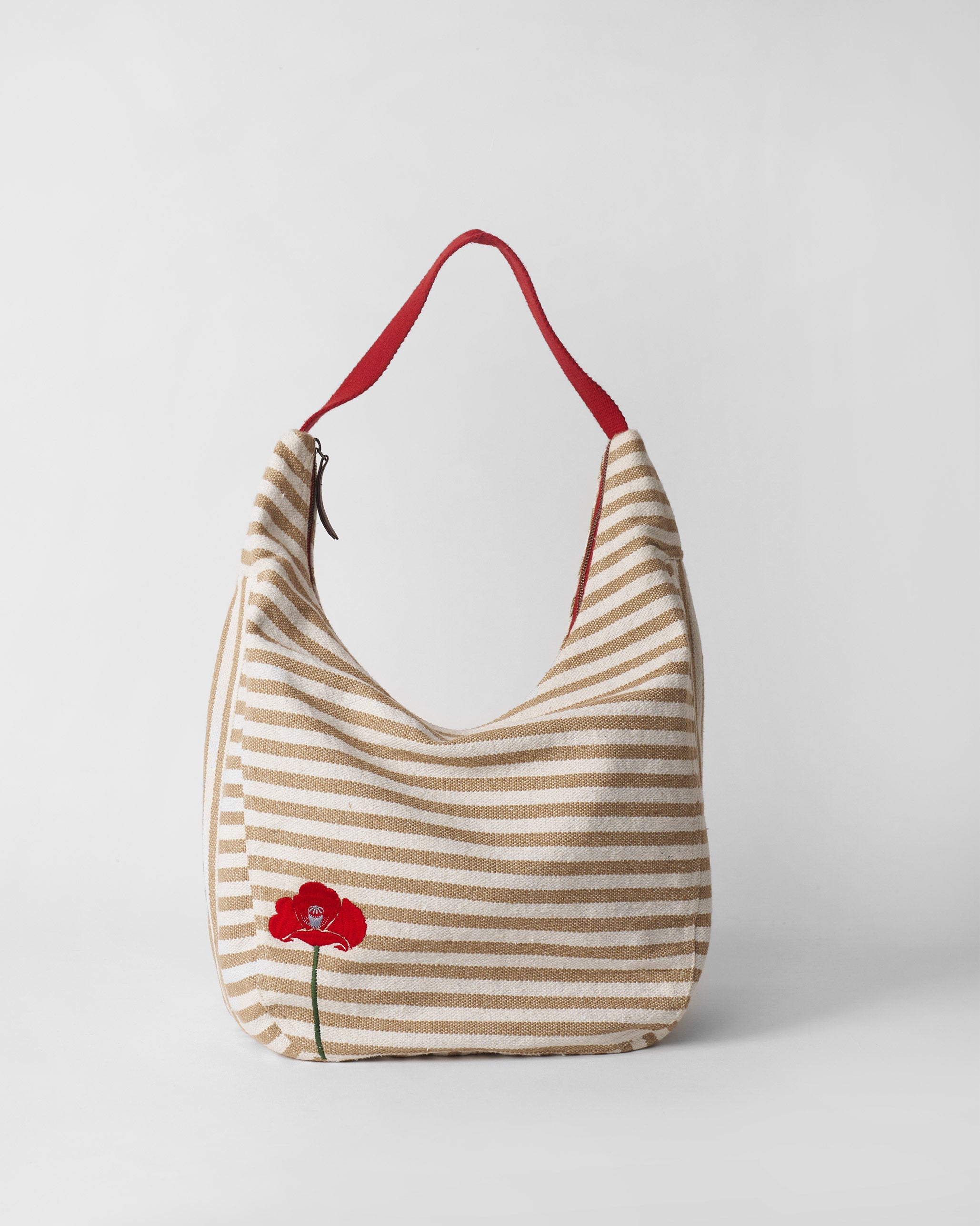 Wayfarer Bag - Beige & White Stripes