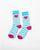 Stripey Socks - Aqua & Oatmeal Stripes