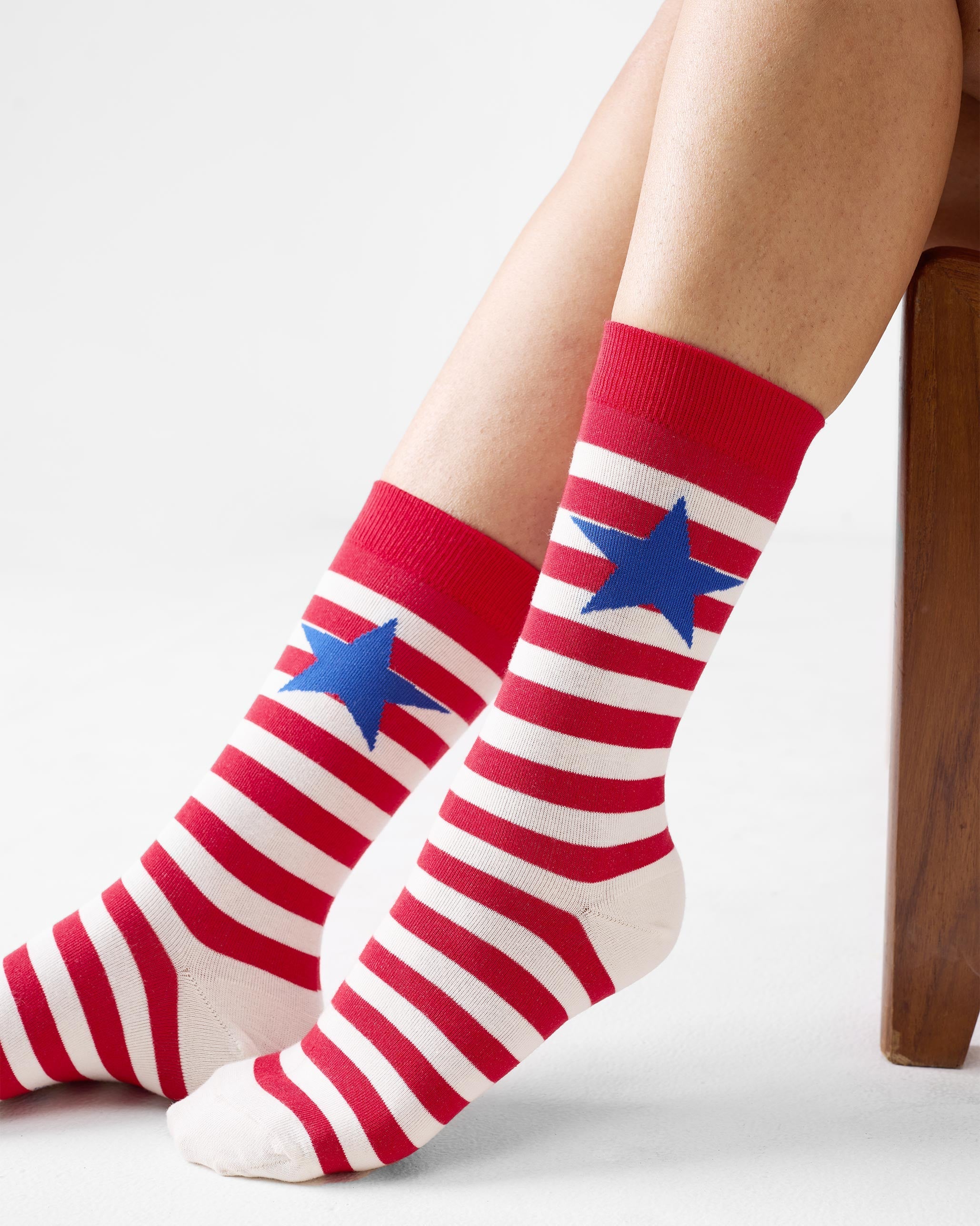 Stripey Socks - Red & Oatmeal Stripes