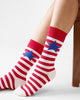 Stripey Socks - Red & Oatmeal Stripes