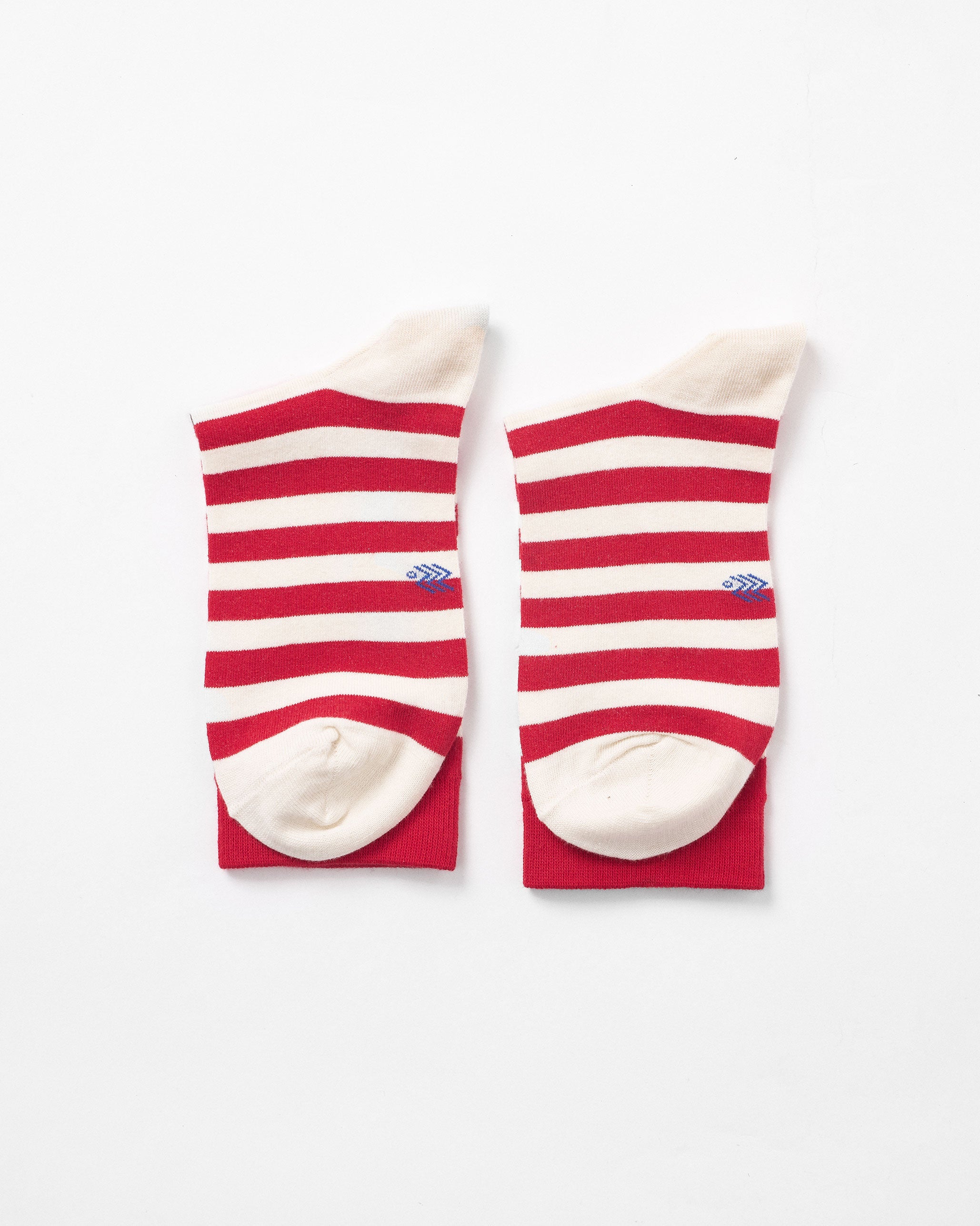Stripey Socks - Red & Oatmeal Stripes