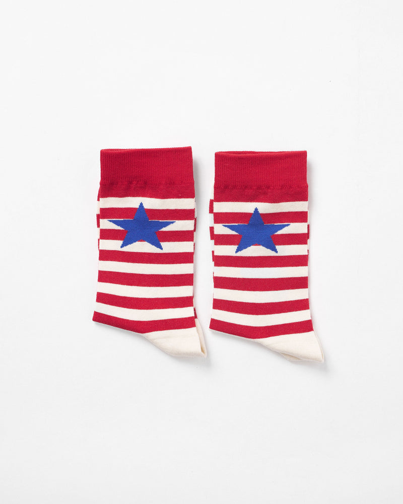 Stripey Socks - Red & Oatmeal Stripes