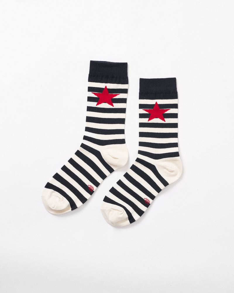 Stripey Socks - Black & Oatmeal Stripes