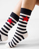 Stripey Socks - Black & Oatmeal Stripes