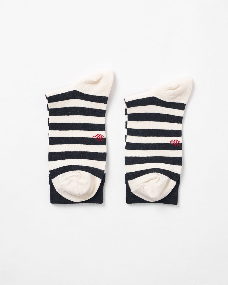 Stripey Socks - Black & Oatmeal Stripes