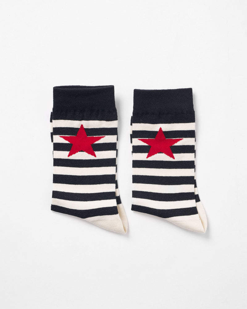 Stripey Socks - Black & Oatmeal Stripes