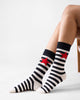 Stripey Socks - Black & Oatmeal Stripes