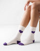 Heart Socks - Oatmeal & Purple